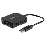 StarTech.com Convertitore da USB a fibra ottica - 100 Mbps - Adattatore di rete compatto da USB 2.0 a fibra - Compatibile con fibra multimodale duplex femmina 100Base-FX SC / MMF - 2Km - Da USB a fibra LAN