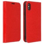 Étui en cuir rouge Avizar pour iPhone XS Max