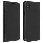 Étui en cuir noir Avizar pour iPhone XS Max