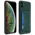 Avizar Blaue Silikon/Kunstleder-Rückseite im Vintage-Effekt für Apple iPhone XS Max
