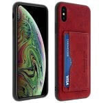 Custodia Avizar rossa in silicone/ecopelle effetto vintage per Apple iPhone XS Max