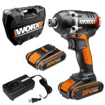 Worx WX292 Atornillador de Impacto sin Escobillas 20V + 2 Baterías + Maletín