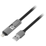 1Life pa: Cavo piatto 2in1 da USB/MicroUSB a Lightning 1m