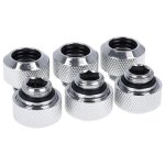 Flüssigkeitskühlung Alphacool 17376 HardTube Pack 6 verchromte Anschlüsse