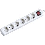 Garza Basic Power Regleta 6 Tomas con Interruptor y Cable 1.4m Blanco
