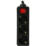 Garza Basic Power Regleta 3 Tomas con Interruptor y Cable 3m Negro