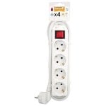 Garza Basic Power Regleta 4 Tomas con Interruptor y Cable 5m Blanco