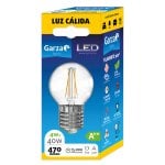 Garza Esférica Clear Bombilla con Filamento LED 4W E27 Blanco Cálido