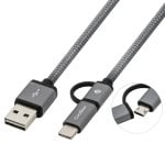 Cavo CoolBox Multi USB 2.0 MicroUSB/USB-C Grigio 1 m Cavo CoolBox Multi USB 2.0 MicroUSB/USB-C Grigio 1 m