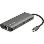 StarTech.com Adaptateur Multiport USB-C - Mini Dock USB-C avec HDMI 4K, 3x USB 3.0 Hub, SD/SDHC, GbE, 60W PD 3.0 Pass-Through - Station d'Accueil USB-C pour PC Portable Type-C/Thunderbolt 3