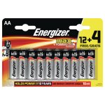 Piles alcalines AA Energizer Max Powerseal LR6 12+4 unités