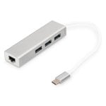 Digitus Concentrateur USB 3.0 de Type-C™ avec Gigabit Ethernet Digitus Concentrateur USB 3.0 de Type-C™ avec Gigabit Ethernet