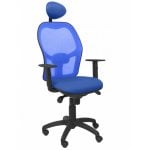 Piqueras y Crespo Jorquera Bali Bürostuhl mit fester Kopfstütze, Netzgewebe blau