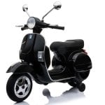 Ataa Cars Moto Eléctrica Vespa Clásica con Licencia Piaggio 12V Negra