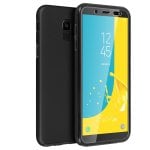Avizar Funda Protectora de Silicona y Policarbonato Protección Total Negra para Samsung Galaxy J6