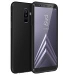Avizar Schutzhülle aus Silikon und Polycarbonat, Schwarz, Rundumschutz für Samsung Galaxy A6 Plus