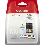 Canon CLI-551 Multipack Original Negro/Cian/Amarillo/Magenta Canon CLI-551 Multipack Original Negro/Cian/Amarillo/Magenta