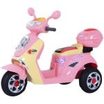 HomCom Triciclo Moto Eléctrica Correpasillos 6V Rosa HomCom Triciclo Moto Eléctrica Correpasillos 6V Rosa