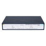 Switch non gestito HPE OfficeConnect 1420 con 5 porte Gigabit PoE+ e consumo energetico di 32 W.