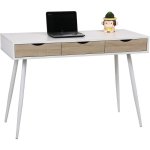 Bureau Ucla 110x50x75cm Blanc Chêne Structure Métal