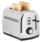 Torradeira vintage HKoenig TOS9 2 Ranhuras Largas 950 W 7 Níveis Descongelação Reaquecimento Recolhe-migalhas Aço inoxidável