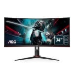 AOC G2 CU34G2/BK LED display 86,4 cm (34") 3440 x 1440 Pixel Quad HD Nero, Rosso