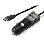 Caricabatteria da auto Conceptronic 2xUSB + USB-C 3.1A Nero