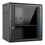 Aiten Data Rack-Schrank zur Wandmontage, 19 Zoll, 12 HE, 600 x 600 x 620 mm, montiert mit Zubehör