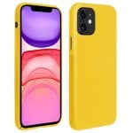 Avizar Gelbe weiche, matte, halbstarre Silikonhülle für iPhone 11