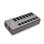 Concentrador USB i-tec 7 puertos USB 3.0 aluminio, carga rápida, alimentación 36W, gris Concentrador USB i-tec 7 puertos USB 3.0 aluminio, carga rápida, alimentación 36W, gris