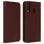 Custodia a portafoglio in pelle marrone Avizar per Samsung Galaxy A20e