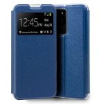 Fantastica custodia Flip Cover blu tinta unita per Samsung Galaxy S20 Ultra