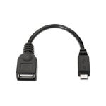 Nanocable Cable OTG USB 2.0 Micro USB-B Macho a USB-A Hembra 15cm Negro