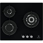Electrolux EGT6633NOK Plaque de cuisson à gaz 3 zones 60 cm Noir