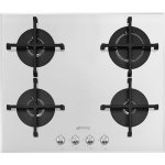 Smeg PV164B2 Placa de Gas 4 Zonas 60cm Cristal Blanco