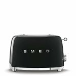 Tostadora Smeg TSF01BLEU 2 Ranuras 950W 6 Niveaux Chauffage Décongélation Noir Brillant