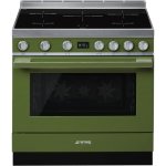 Smeg Portofino CPF9IPOG Cocina de Inducción 5 Zonas + Horno Pirolítico Verde