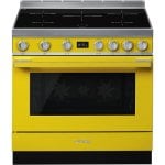 Smeg Portofino CPF9IPYW Cocina de Inducción 5 Zonas + Horno Pirolítico Amarilla
