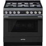 Smeg Portofino CPF9GPAN Cocina de Gas 6 Zonas + Horno Pirolítico Antracita