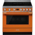 Smeg Portofino CPF9IPOR Cocina de Inducción 5 Zonas + Horno Pirolítico Naranja