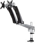 StarTech.com ARMDUAL30 Flachbildschirm-Tischhalterung 76,2 cm (30") Schwarz, Silber Tisch/Bank