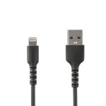 StarTech.com Cavo da USB-A a Lightening da 2m di colore nero - Robusto e resistente cavo di alimentazione/sincornizzazione in fibra aramidica da USB tipo A a Lightening - Con certificazione Apple MFi per iPad/iPhone 12