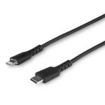 StarTech.com Cavo durevole da USB-C a Lightning da 1m nero - Cavo di alimentazione/sincronizzazione in Fibra aramidica robusta per impieghi intensivi da USB tipo C a Lightening - Certificato Apple MFi per iPad/iPhone 12