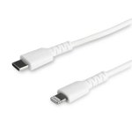 StarTech.com Cavo durevole da USB-C a Lightning da 2m bianco - Cavo di alimentazione/sincronizzazione in Fibra aramidica robusta per impieghi intensivi da USB tipo C a Lightening - Certificato Apple MFi per iPad/iPhone 12