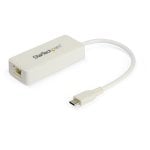 StarTech.com Adattatore Ethernet USB C con porta USB A - Adattatore di rete NIC USB 3.0/USB 3.1 Tipo C a RJ45 - Convertitore USB C a RJ45 1GB - Compatibile TB3/Macbook/Chomebook - Bianco