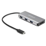 Startech Hub USB-C 3x USB 3.0 com Leitor de Cartões Cinzento Startech Hub USB-C 3x USB 3.0 com Leitor de Cartões Cinzento