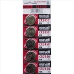 Maxell CR 2450 Pack 5 Pilhas de Botão Lítio Maxell CR 2450 Pack 5 Pilhas de Botão Lítio