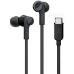 Belkin Rockstar In-Ear Kopfhörer USB-C mit Rauschunterdrückung, flaches Kabel, schwarz