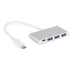Quick Media Hub USB Tipo C a 2xUSB 3.0/USB/USB-C Plata