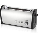 Grille-pain Haeger Desayuno 2 tranches, 1 fente extra-longue, 1000 W, 6 niveaux, noir et inox